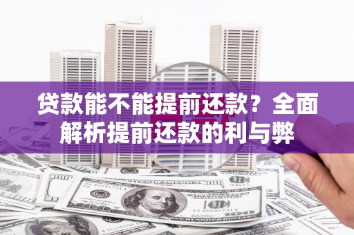 临沂贷款能不能提前还款？全面解析提前还款的利与弊