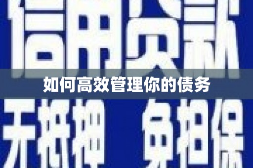 临沂如何高效管理你的债务