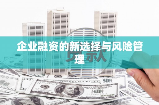 临沂企业融资的新选择与风险管理
